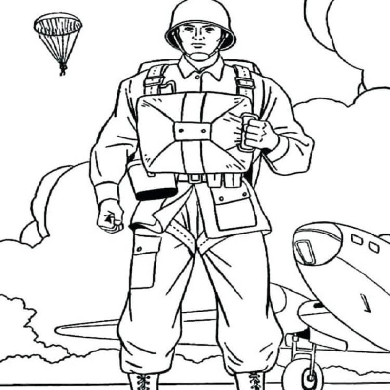tranh tô màu chú bộ đội cho trẻ lớp 5 tuổi