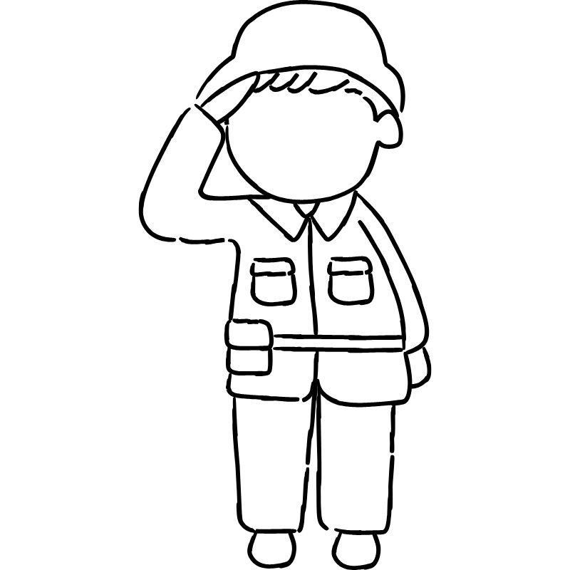 tranh tô màu chú bộ đội cụ