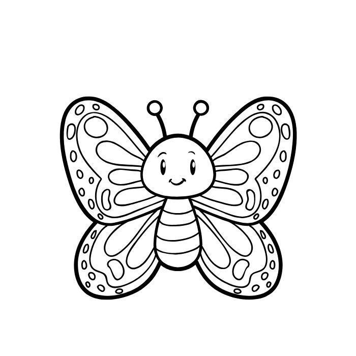 tranh tô màu con bướm cute