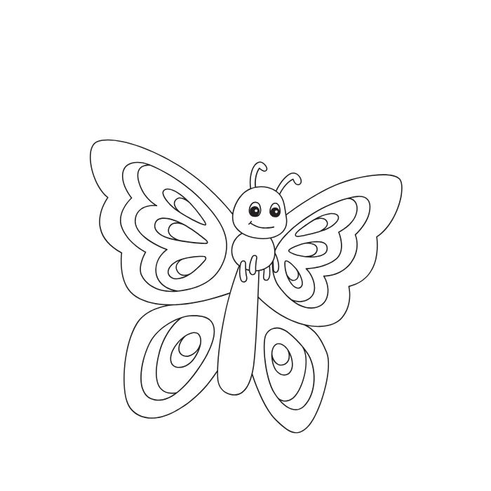 tranh tô màu con bướm siêu xinh