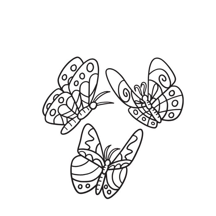 tranh tô màu con bướm xinh