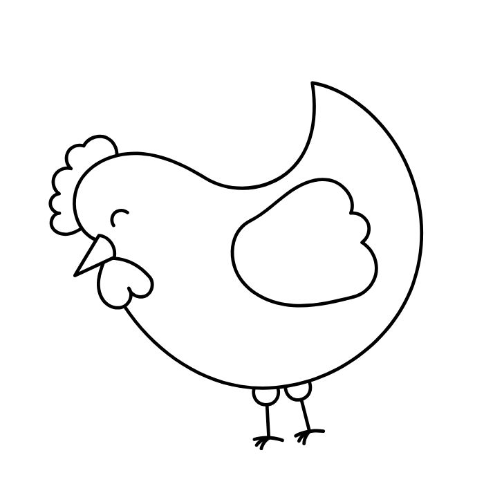 tranh tô màu con gà cực đáng yêu