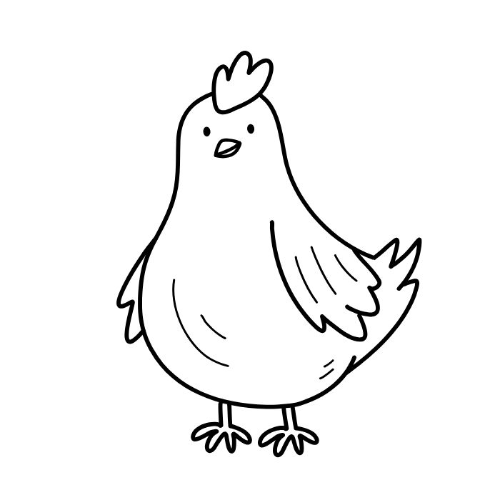 tranh tô màu con gà dễ thương
