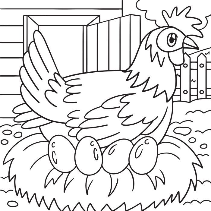 tranh tô màu con gà siêu xinh