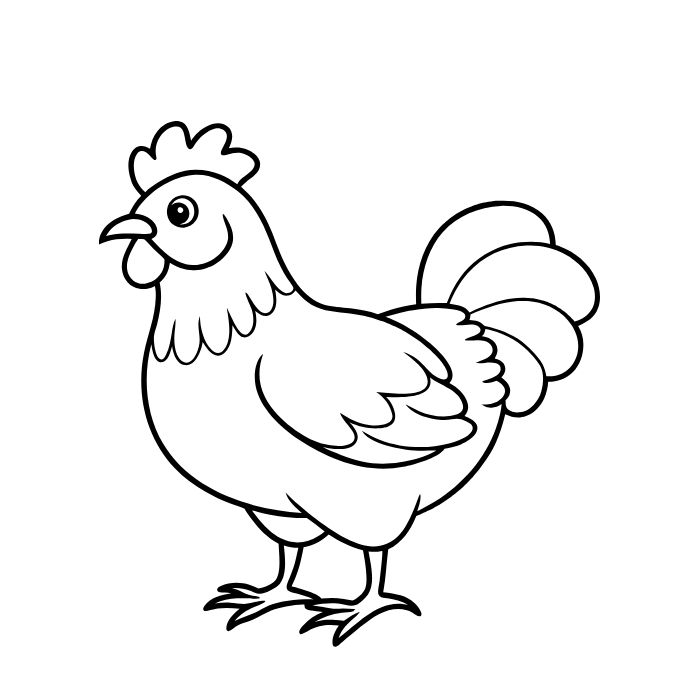 tranh tô màu con gà xinh