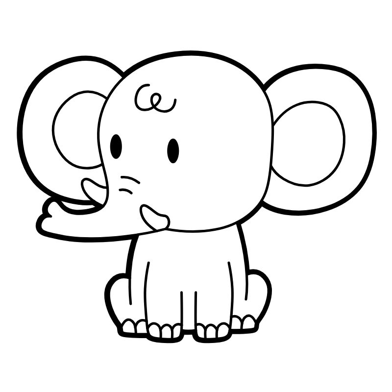 tranh tô màu con voi cho bé 4 tuổi