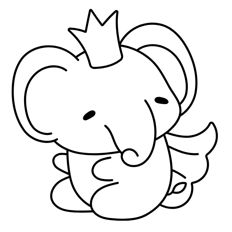 tranh tô màu con voi cho các bé
