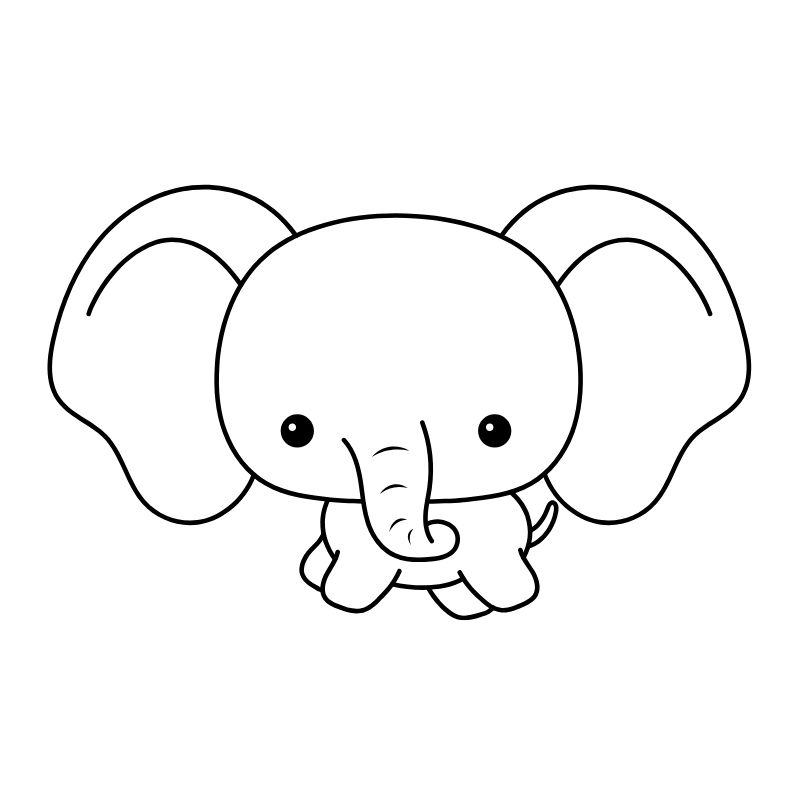 tranh tô màu con voi cho trẻ 3-4 tuôỉ