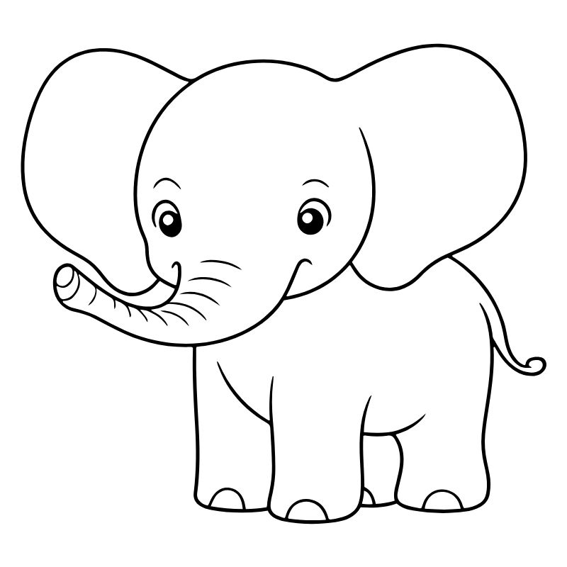 tranh tô màu con voi cho trẻ mầm non