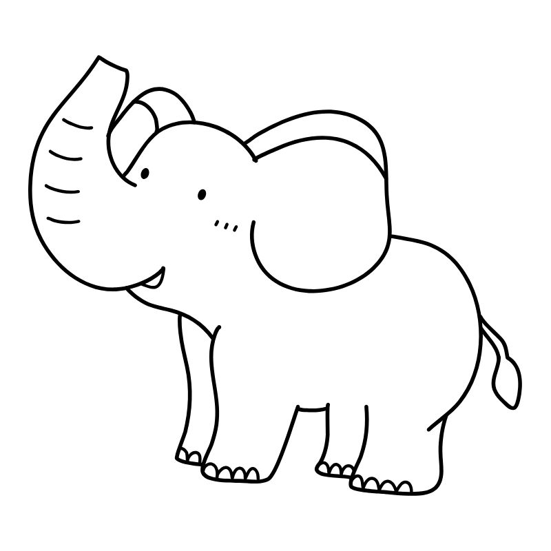 tranh tô màu con voi cho trẻ nhỏ