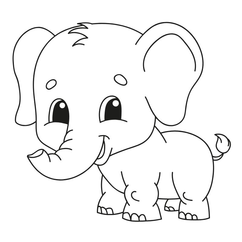 tranh tô màu con voi cực đẹp