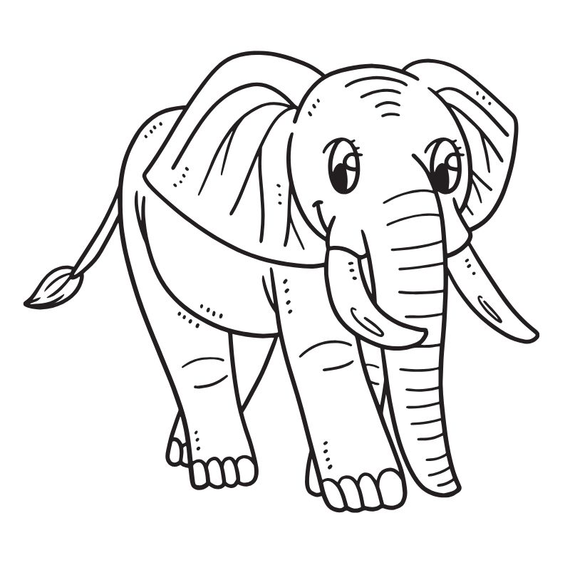 tranh tô màu con voi đáng yêu