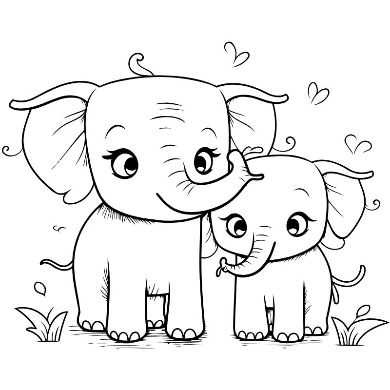 tranh tô màu con voi đẹp nhất