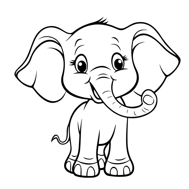 tranh tô màu con voi đẹp