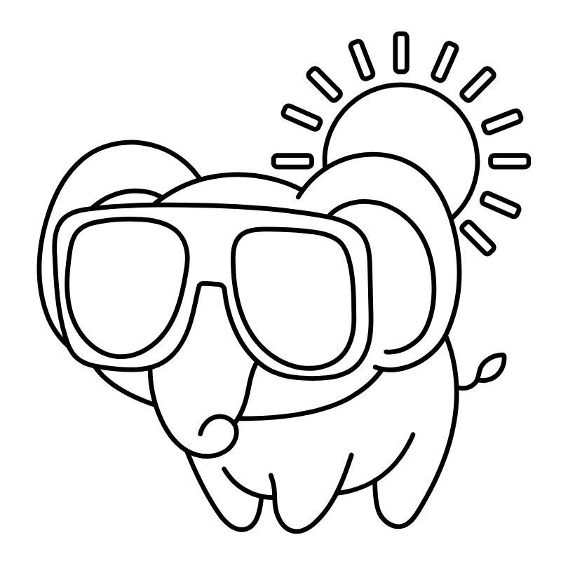 tranh tô màu con voi siêu đẹp