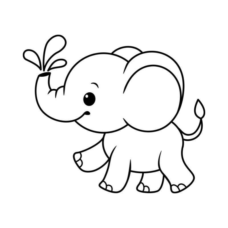 tranh tô màu con voi