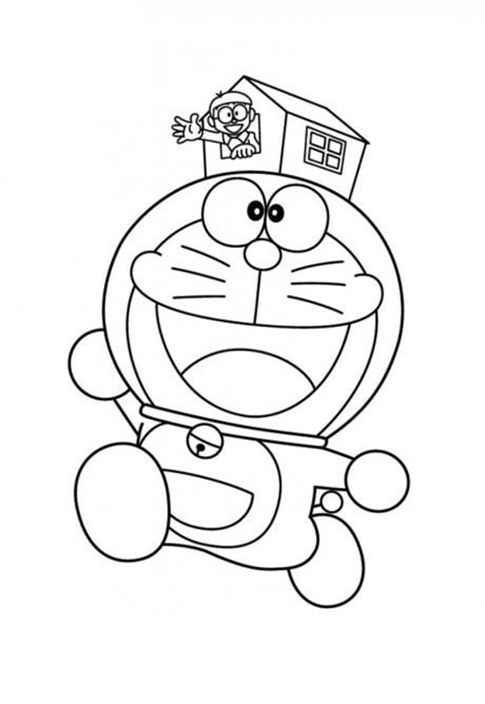tranh tô màu doraemon đáng yêu nhất