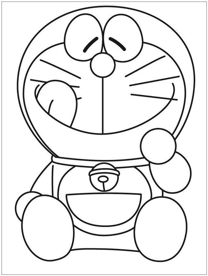tranh tô màu doraemon đáng yêu