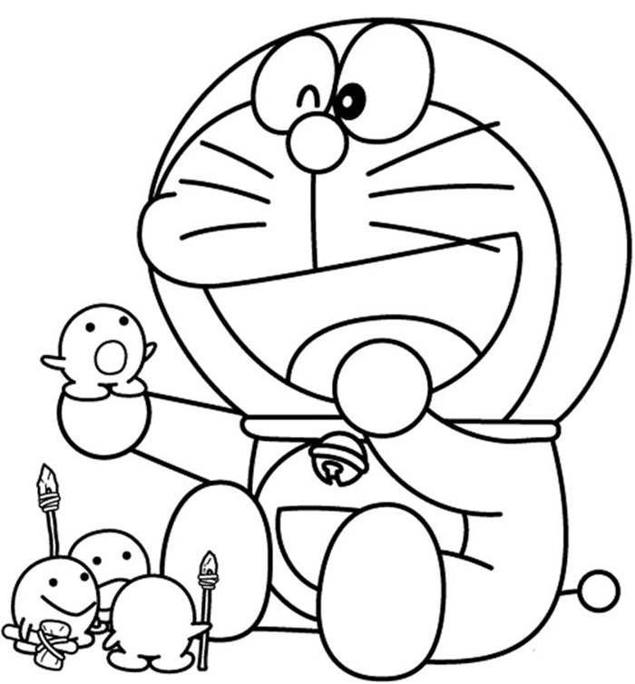 tranh tô màu doraemon dễ thương