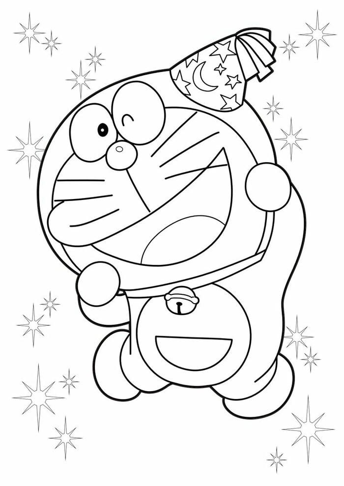 tranh tô màu doraemon đẹp xinh