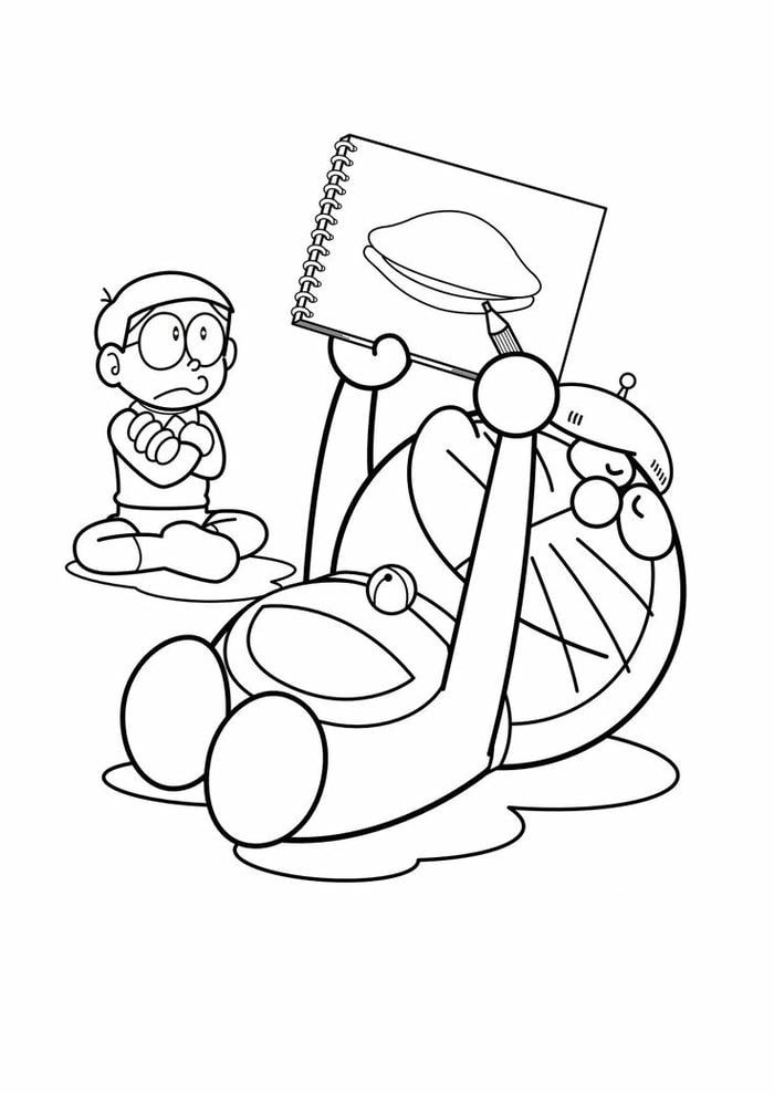 tranh tô màu doraemon đẹp