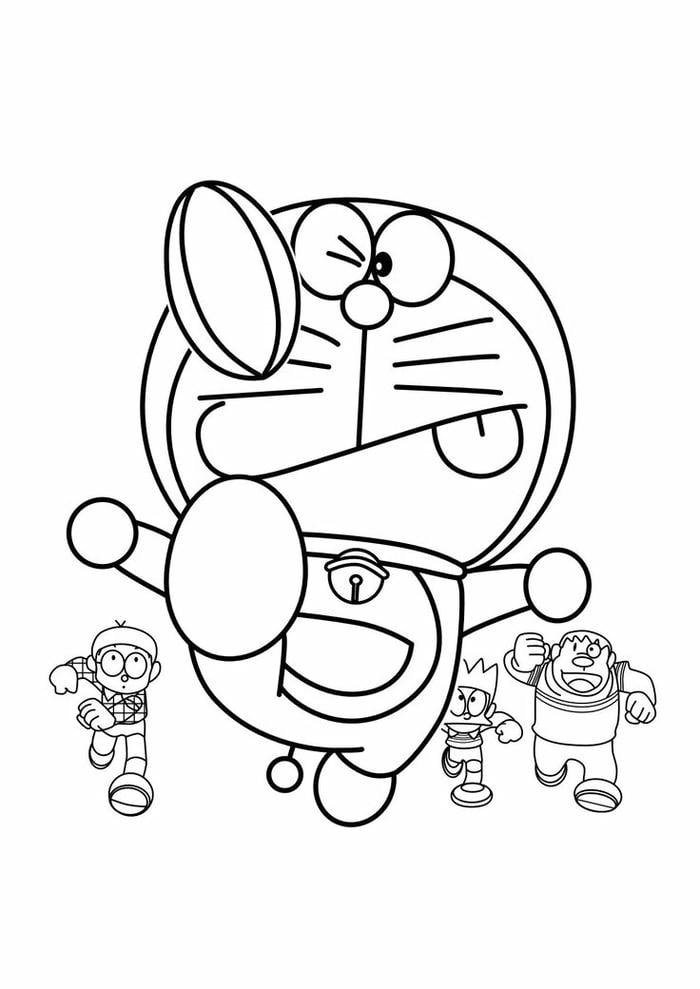 tranh tô màu doraemon siêu cute