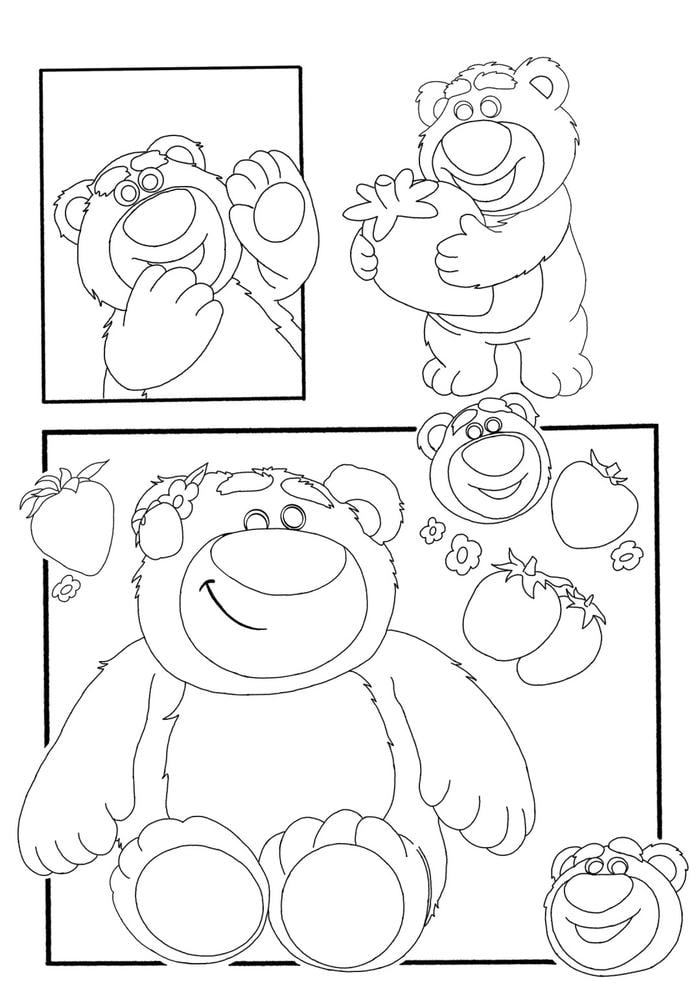 tranh tô màu gấu dâu cute đẹp