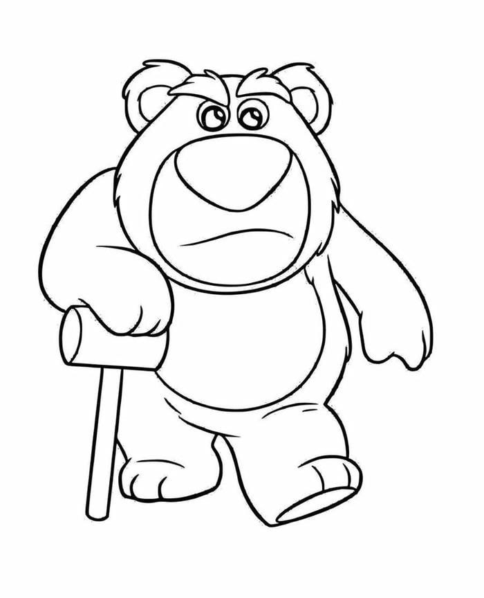 tranh tô màu gấu dâu cute nhất