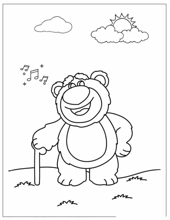 tranh tô màu gấu dâu cute siêu đẹp