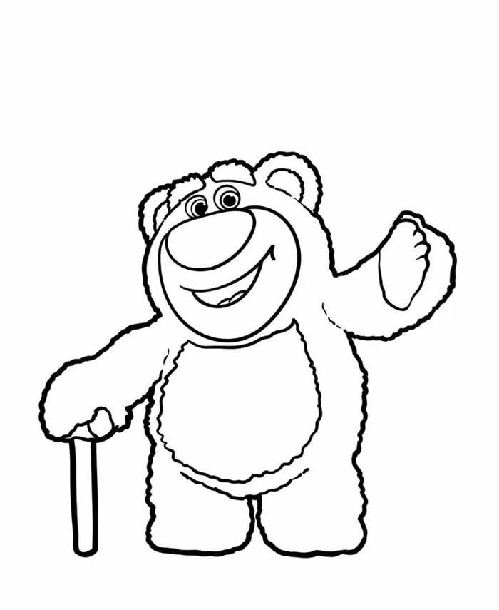 tranh tô màu gấu dâu cute xinh