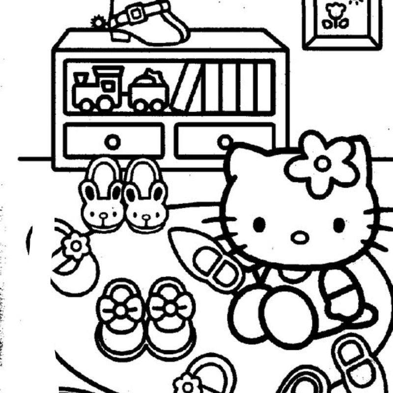 tranh tô màu hello kitty cho bé 4-5 tuổi