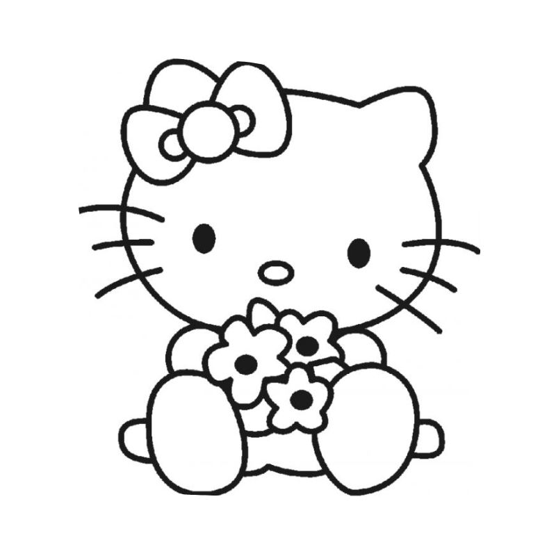 tranh tô màu hello kitty cho bé 5 tuổi