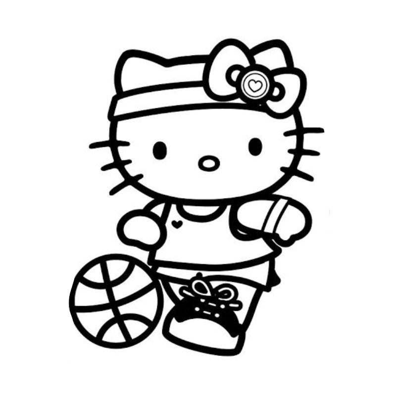 tranh tô màu hello kitty cho bé mẫu giáo