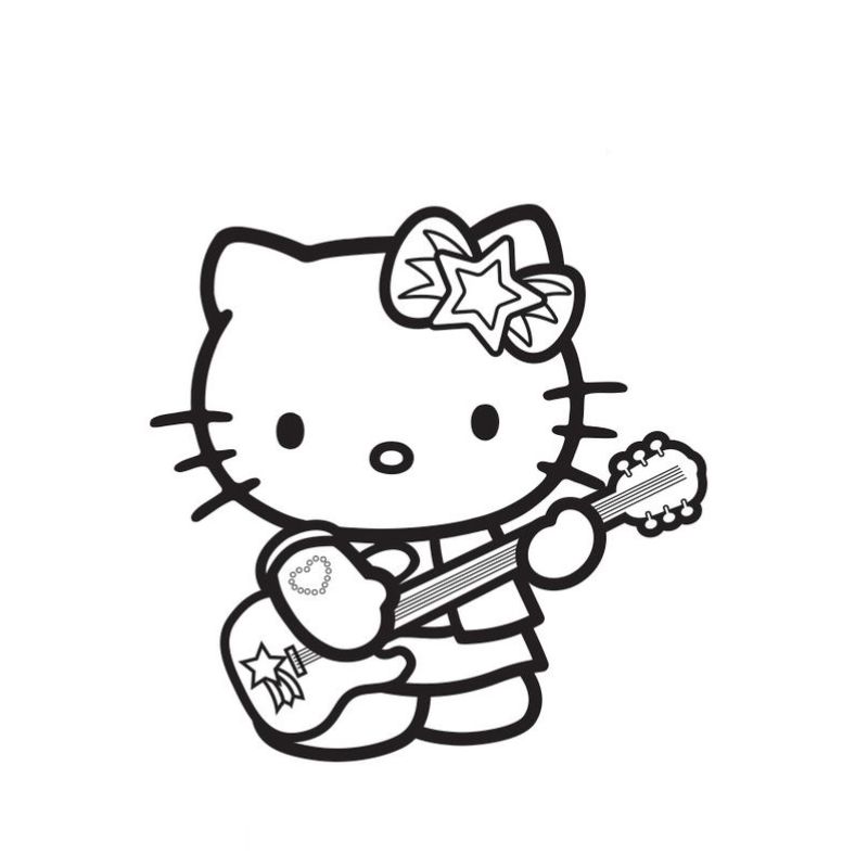 tranh tô màu hello kitty cho bé