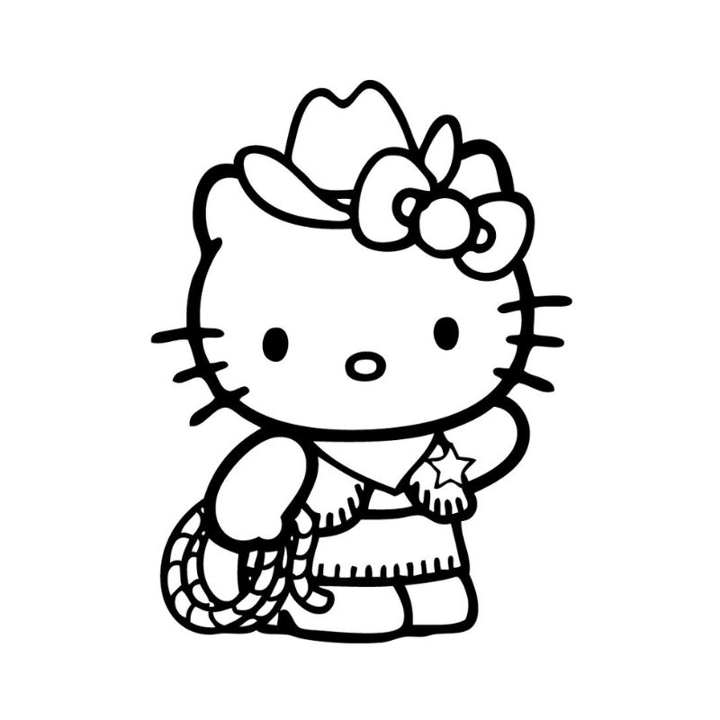 tranh tô màu hello kitty cho trẻ mầm non