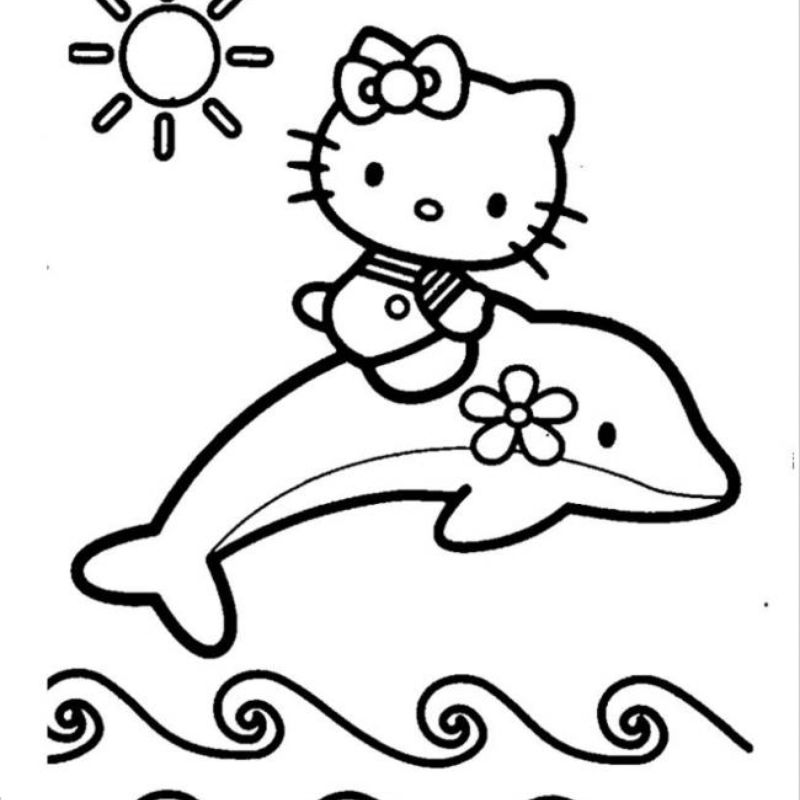 tranh tô màu hello kitty cho trẻ nhỏ