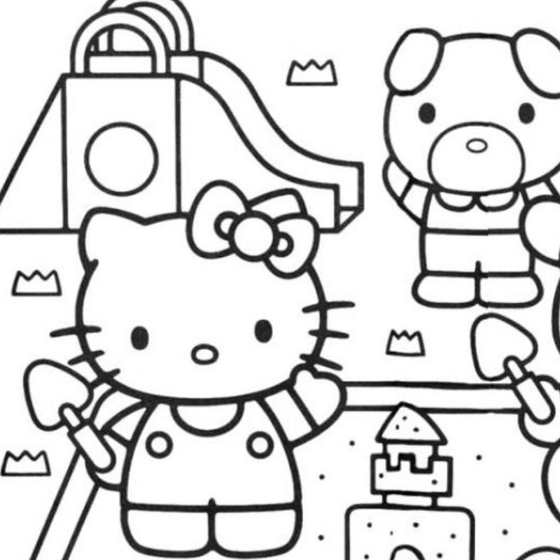 tranh tô màu hello kitty đẹp nhất