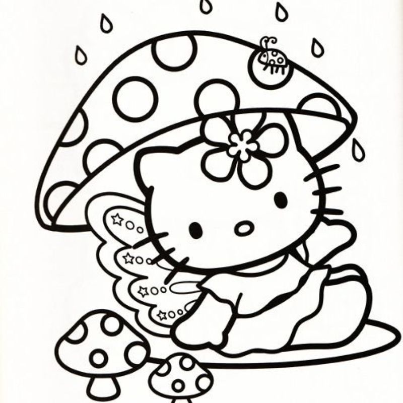 tranh tô màu hello kitty đẹp