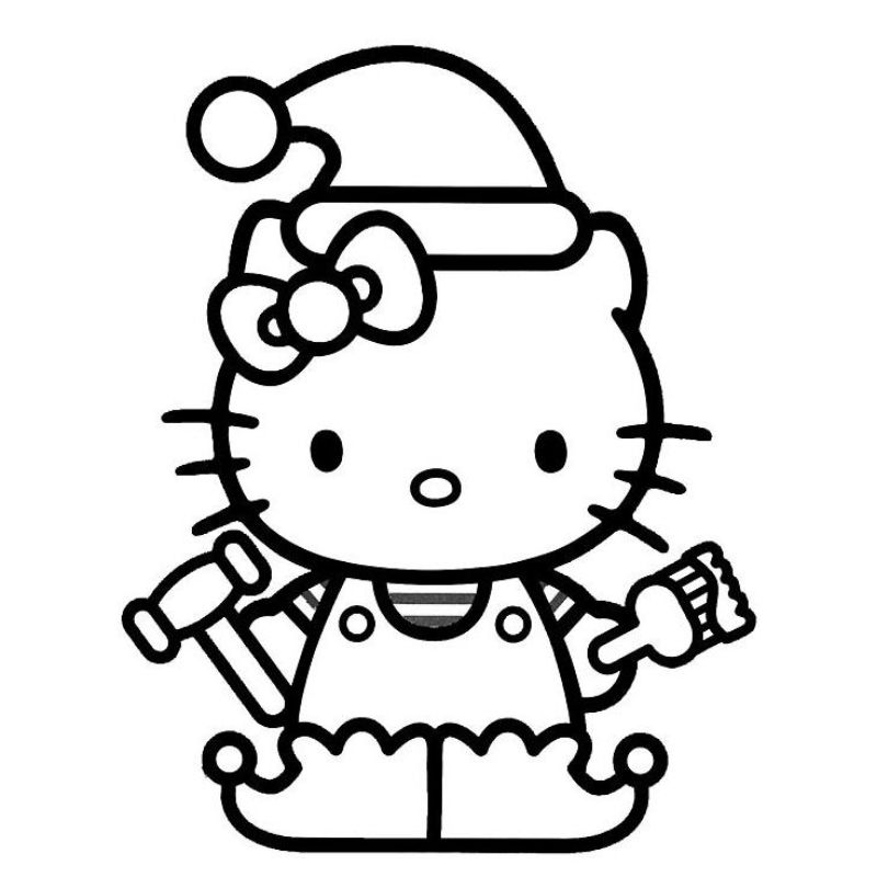 tranh tô màu hello kitty siêu đẹp