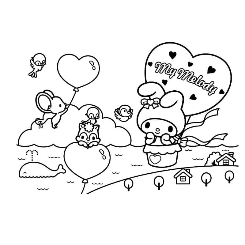 tranh tô màu melody đáng yêu