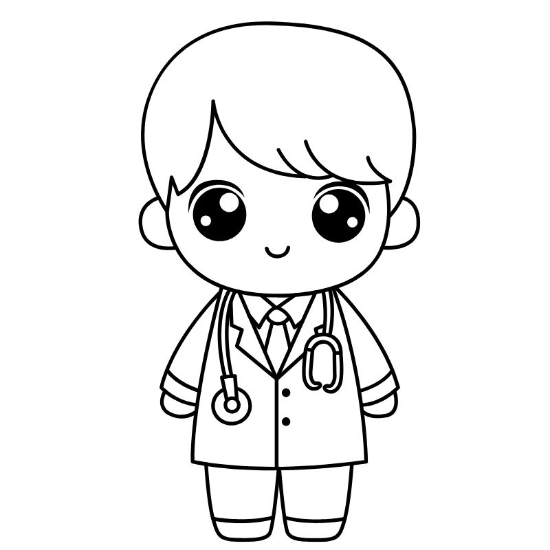 tranh tô màu nghề nghiệp bá sĩ