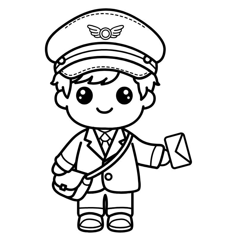 tranh tô màu nghề nghiệp bưu tá