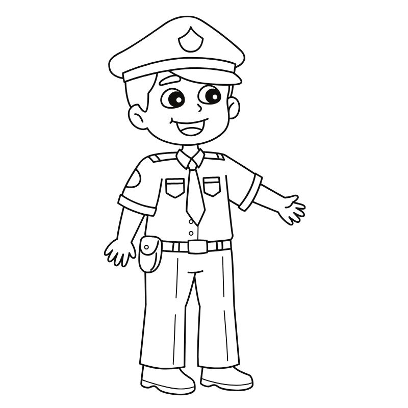 tranh tô màu nghề nghiệp công an