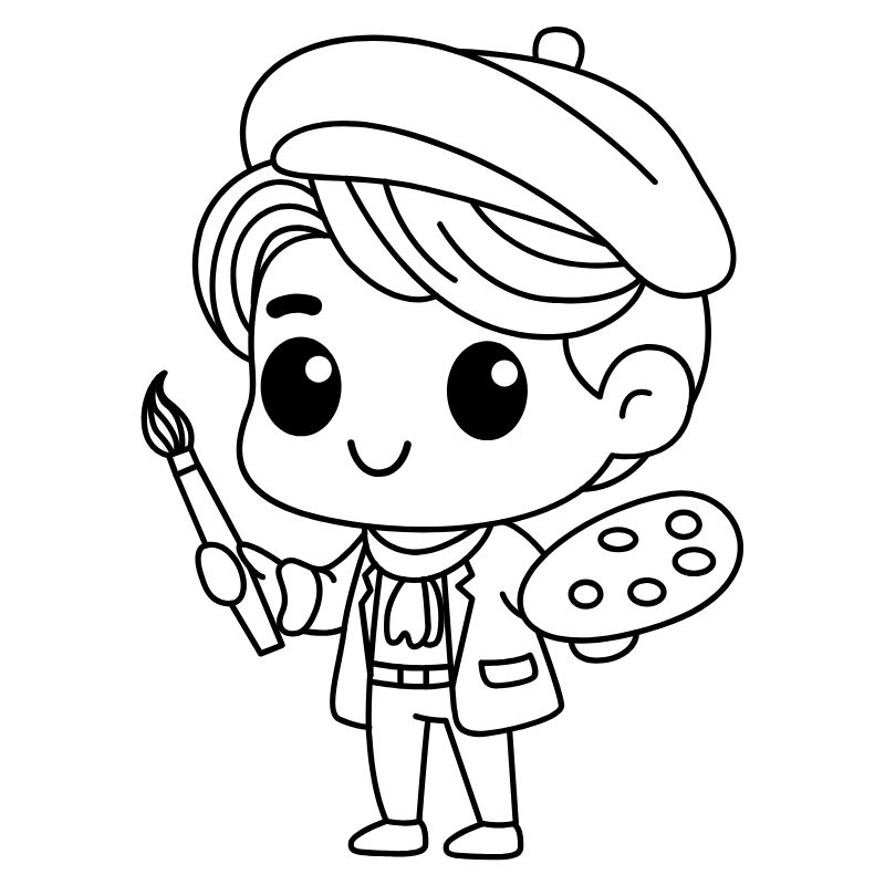 tranh tô màu nghề nghiệp họa sĩ