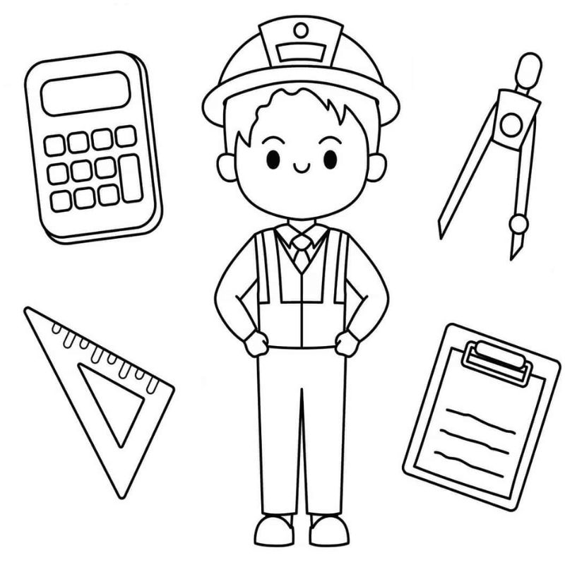 tranh tô màu nghề nghiệp kiến trúc sư