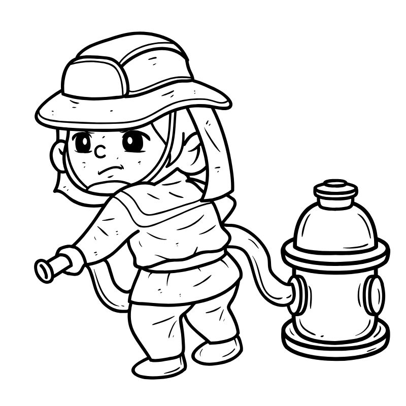 tranh tô màu nghề nghiệp lính cứu hỏa