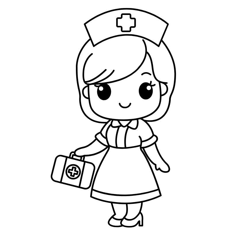 tranh tô màu nghề nghiệp y tá