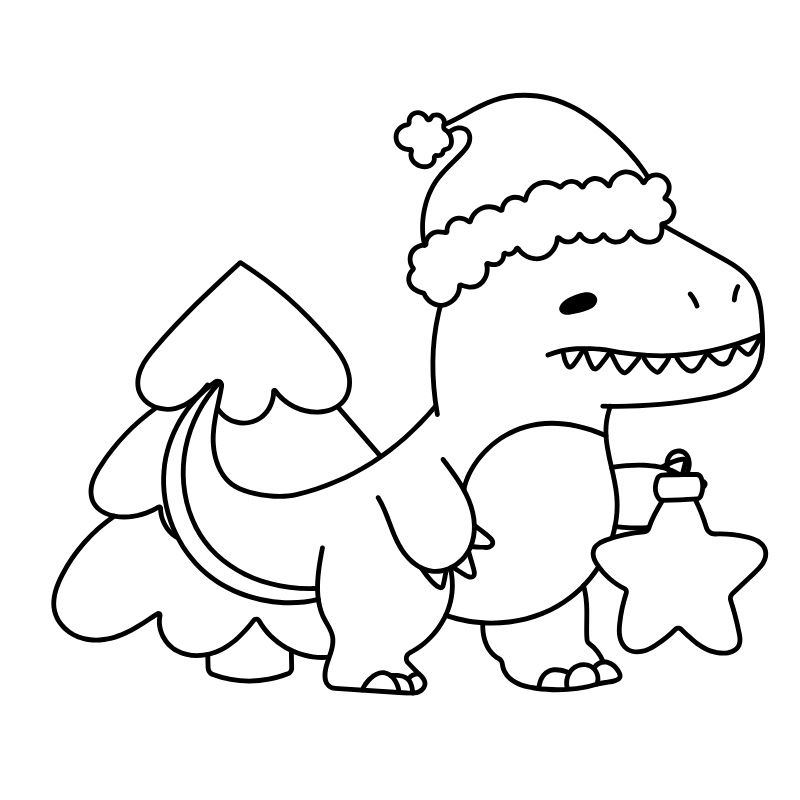 tranh tô màu noel cá xấu