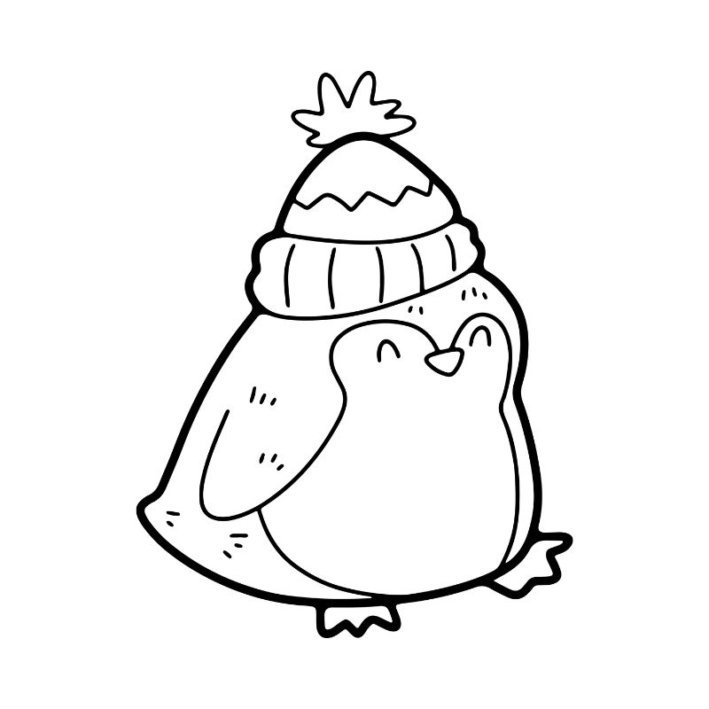 tranh tô màu noel chim cánh cụt