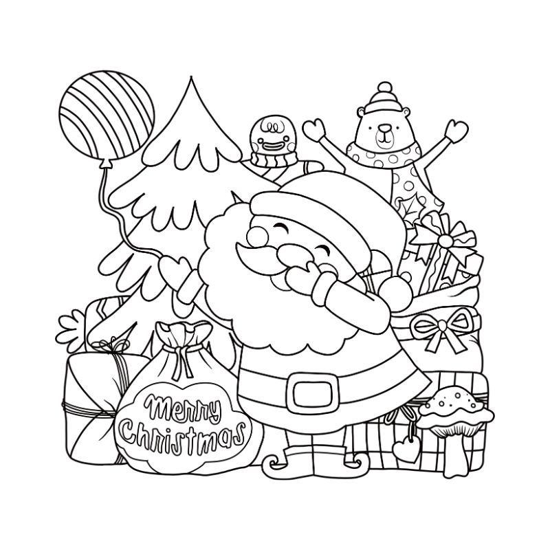 tranh tô màu noel cực đẹp